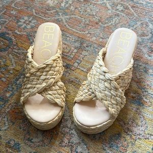 Matisse Womens Normcore Raffia Boho Beach Straw Platform Sandal New Sz 9